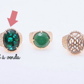 anel cristal verde