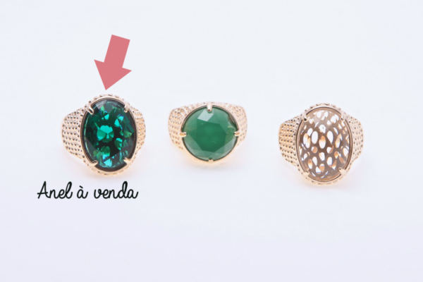 anel cristal verde